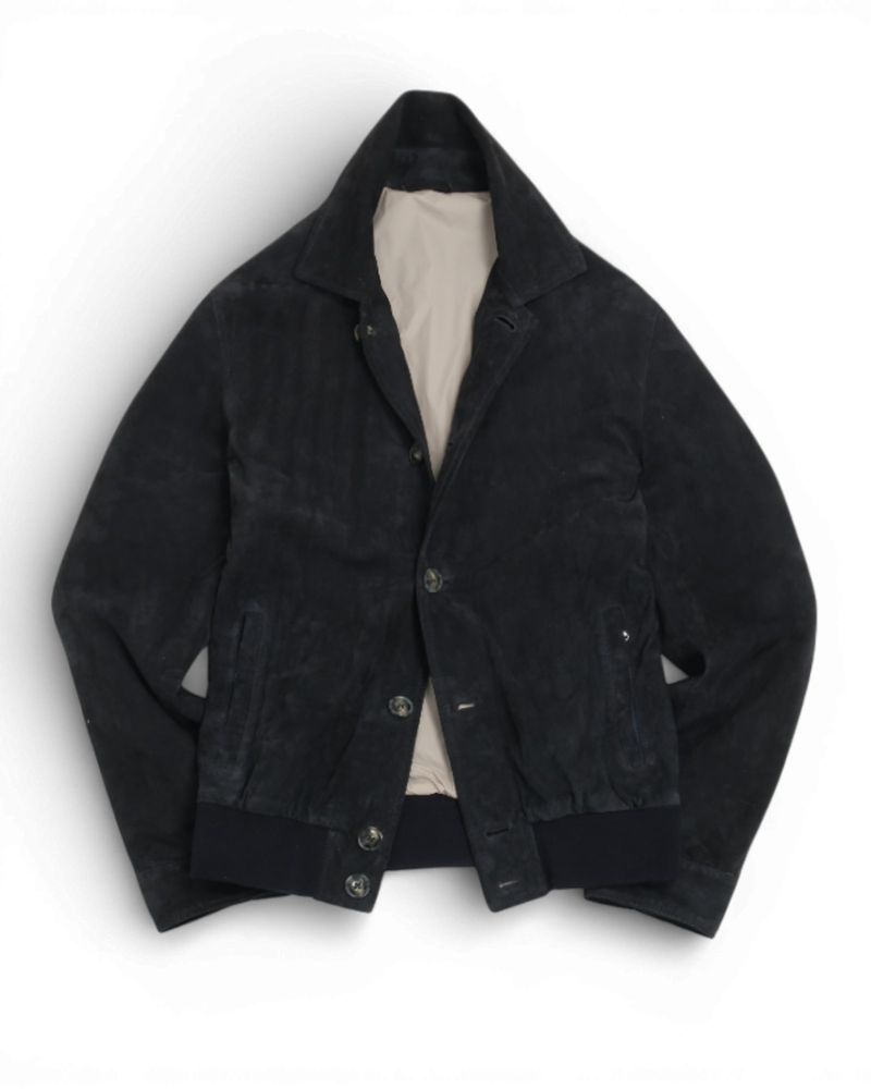 Navy Suede Flight Jacket