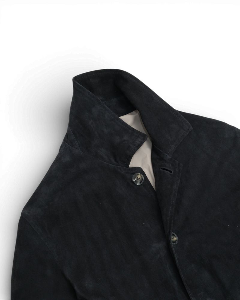 Navy Suede Flight Jacket