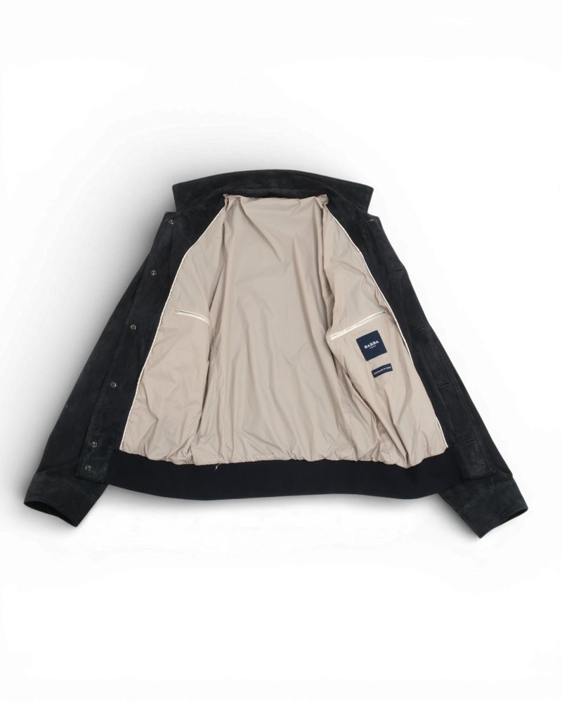 Navy Suede Flight Jacket