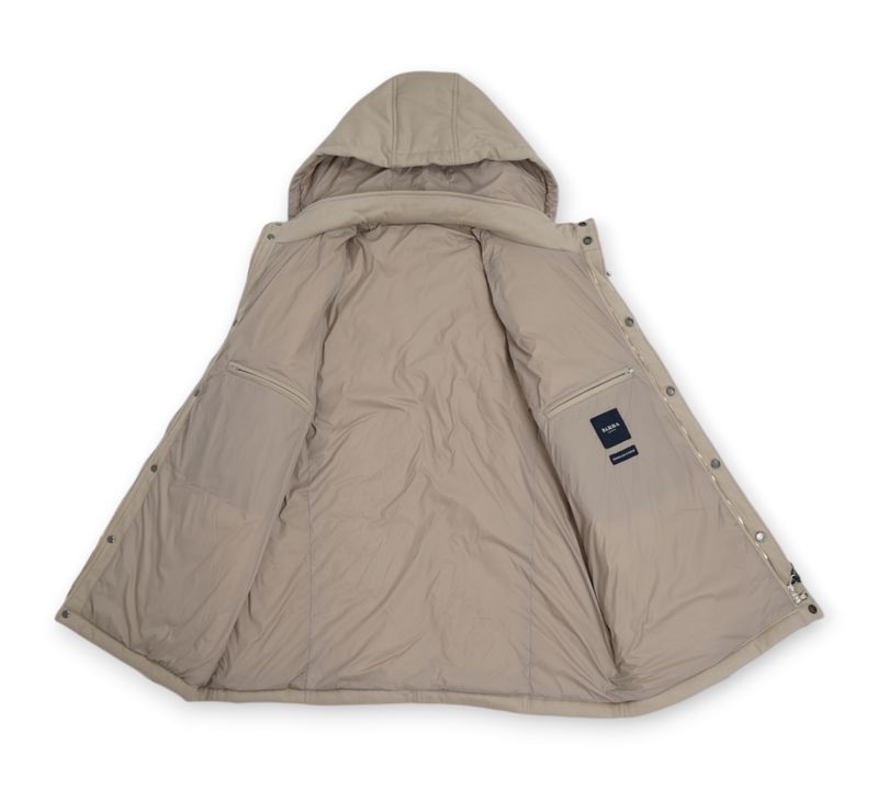 Beige Virgin Wool & Cashmere Flannel Down Jacket