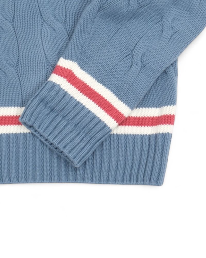 Sky Blue Deep V-Neck Sweater
