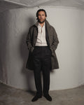 Nero/Grigio Virgin Wool Broken Twill Vittorio Raglan Overcoat