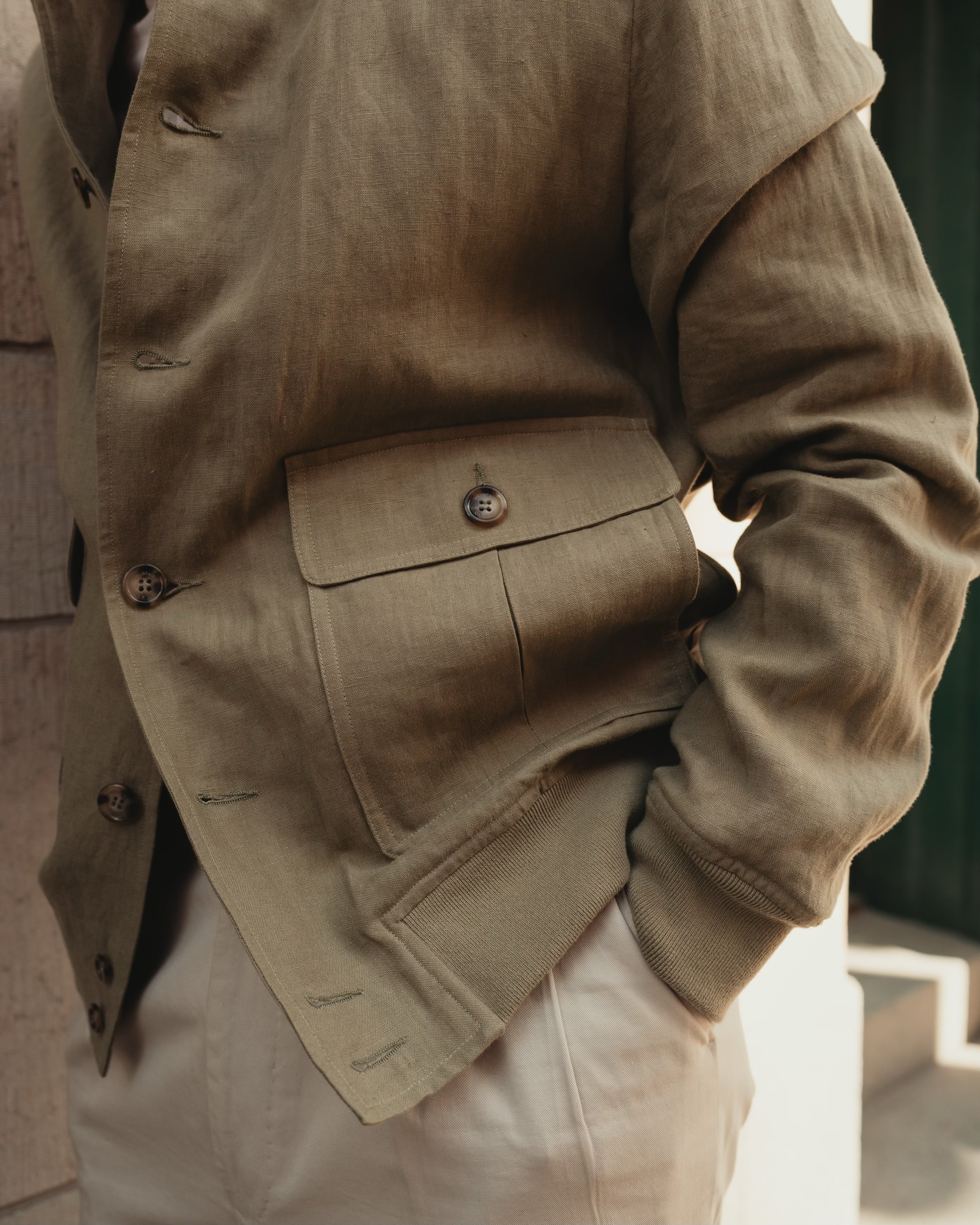 Faded Olive Linen Valstarino