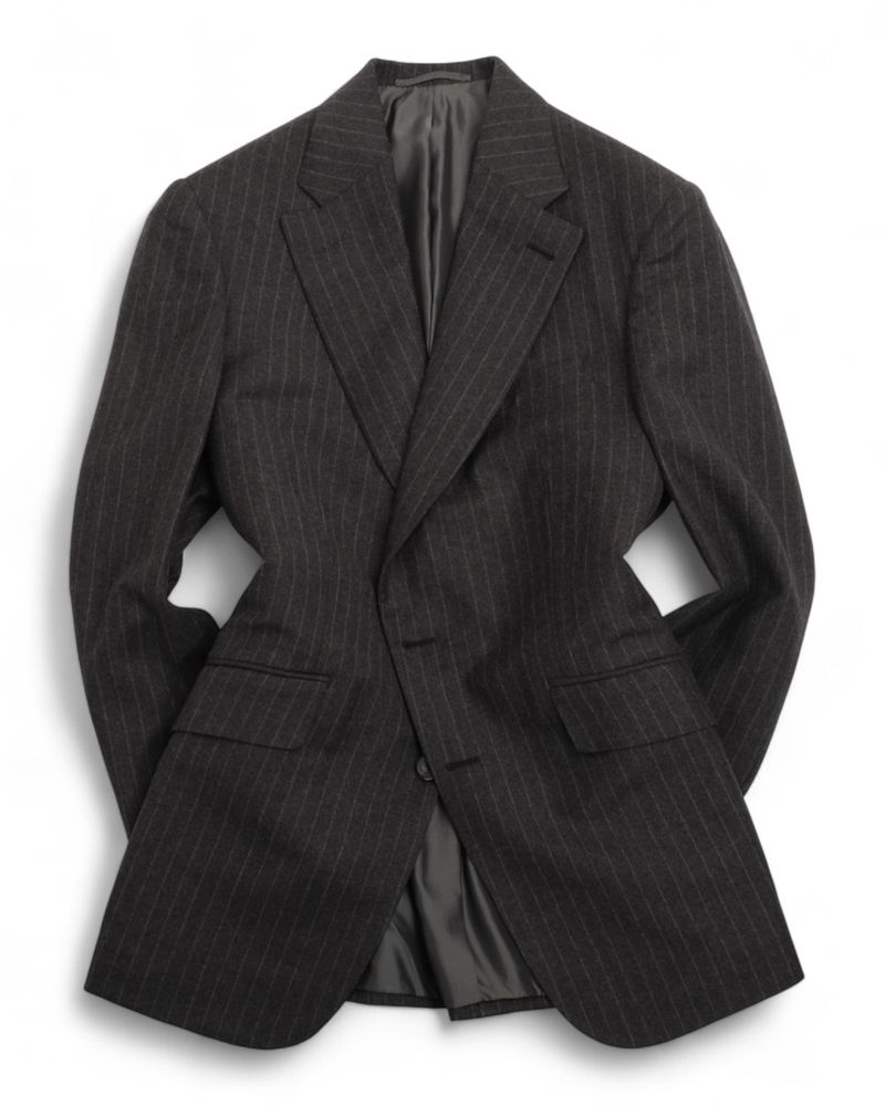 Grey Chalk Stripe Flannel Sports Jacket