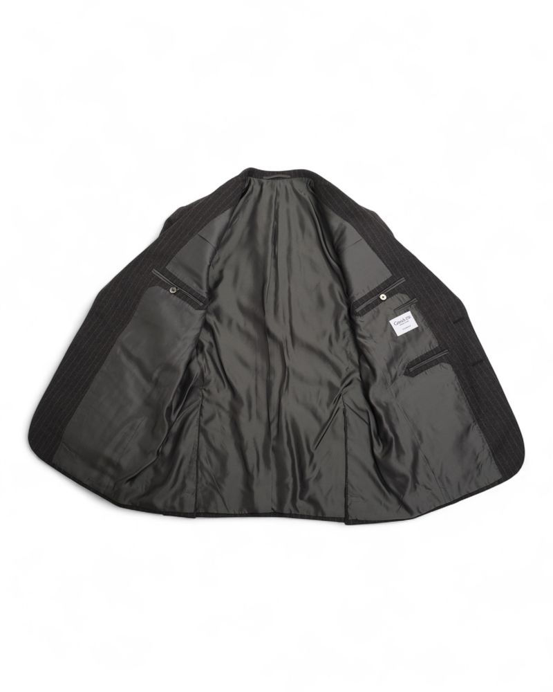 Grey Chalk Stripe Flannel Sports Jacket