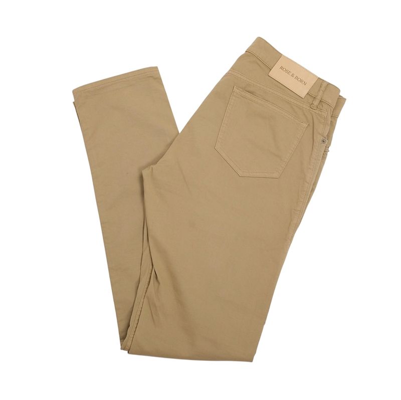 Dark Beige Mid-Rise 5-Pocket Trousers