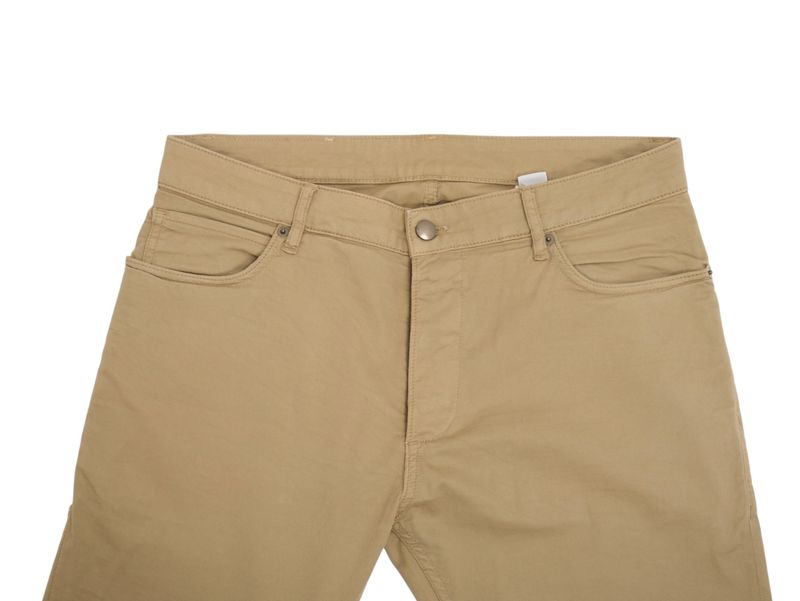 Dark Beige Mid-Rise 5-Pocket Trousers
