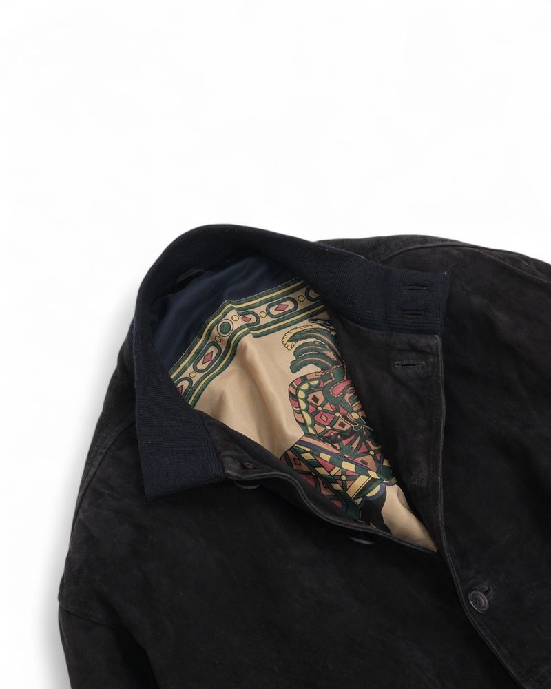 Navy Suede Flight Jacket