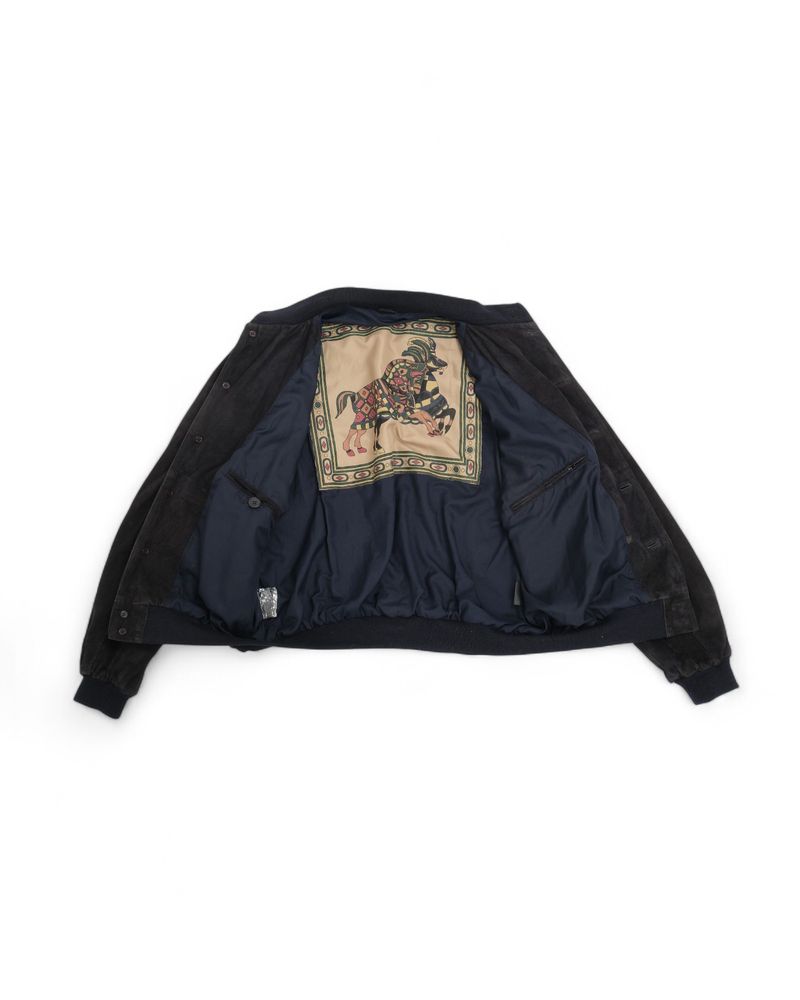 Navy Suede Flight Jacket