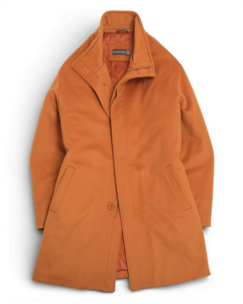 Warm Orange Wool & Cashmere Coat