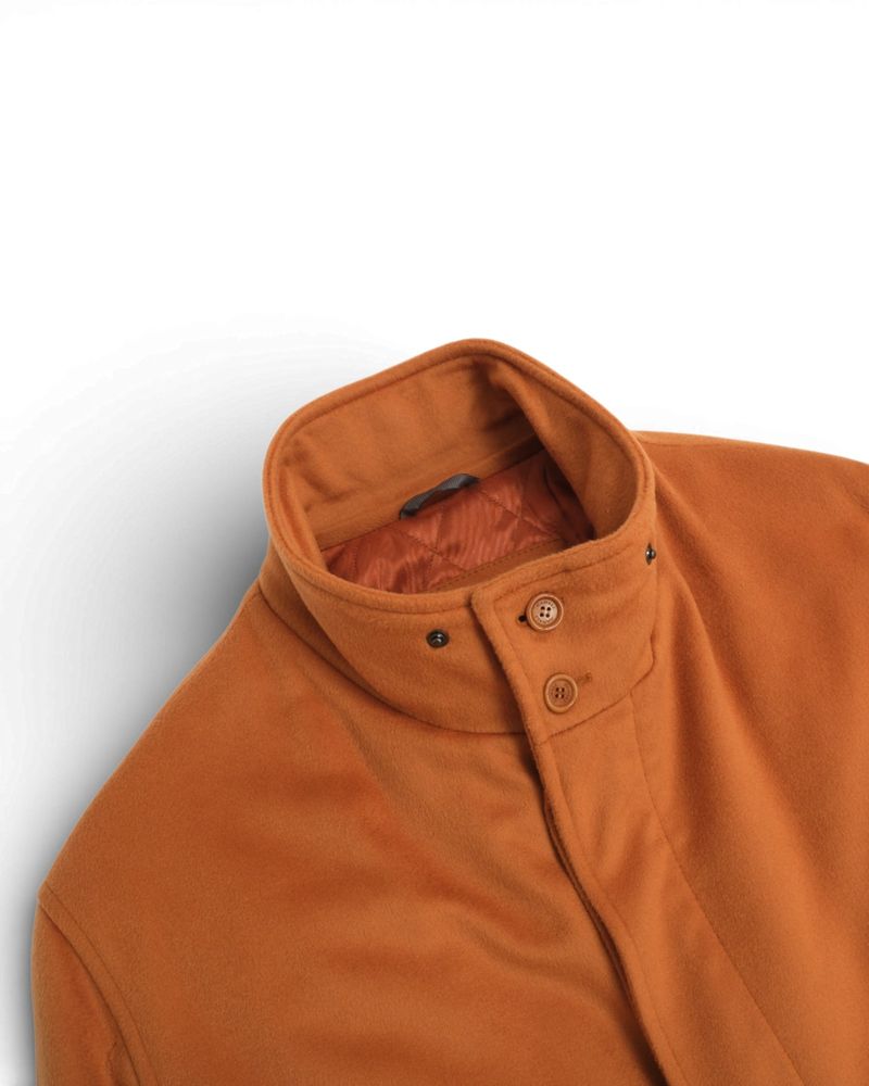 Warm Orange Wool & Cashmere Coat