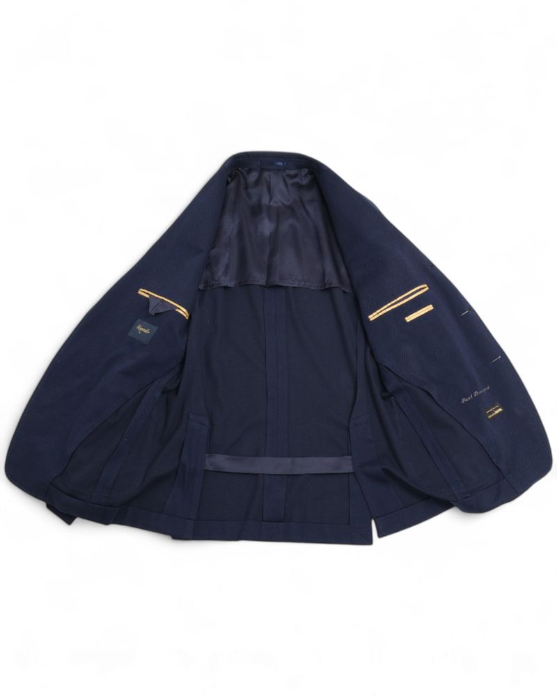 Navy Herringbone Cotton Sports Jacket