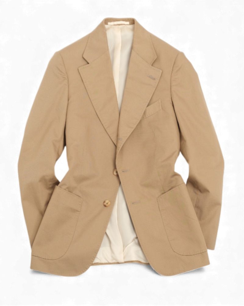 Khaki Loro Piana Twill Sports Jacket