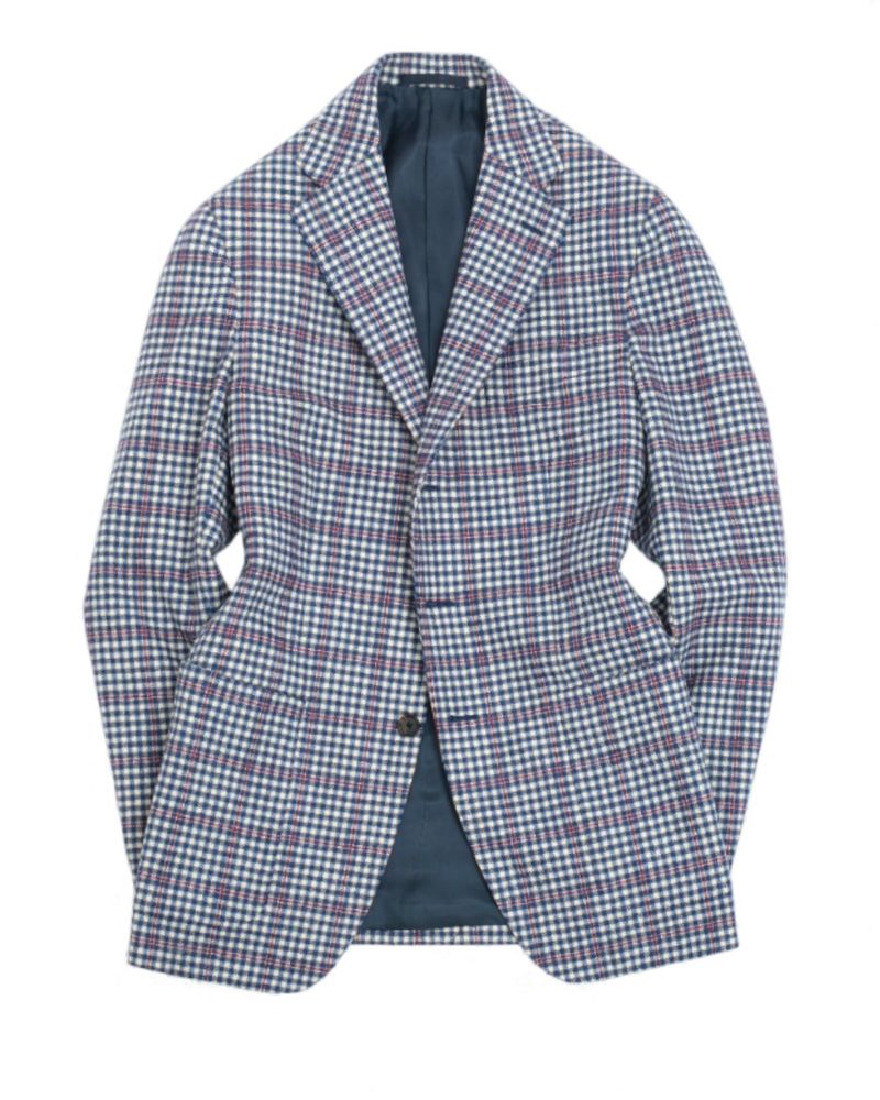 White/Navy Gingham Overcheck Sports Jacket