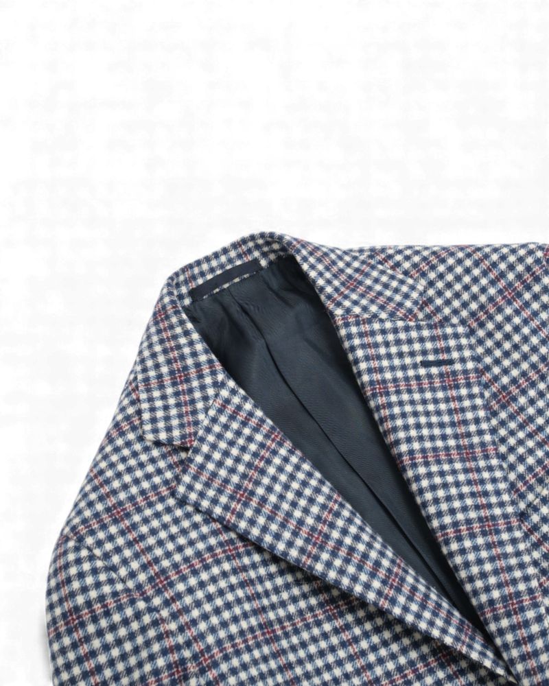 White/Navy Gingham Overcheck Sports Jacket