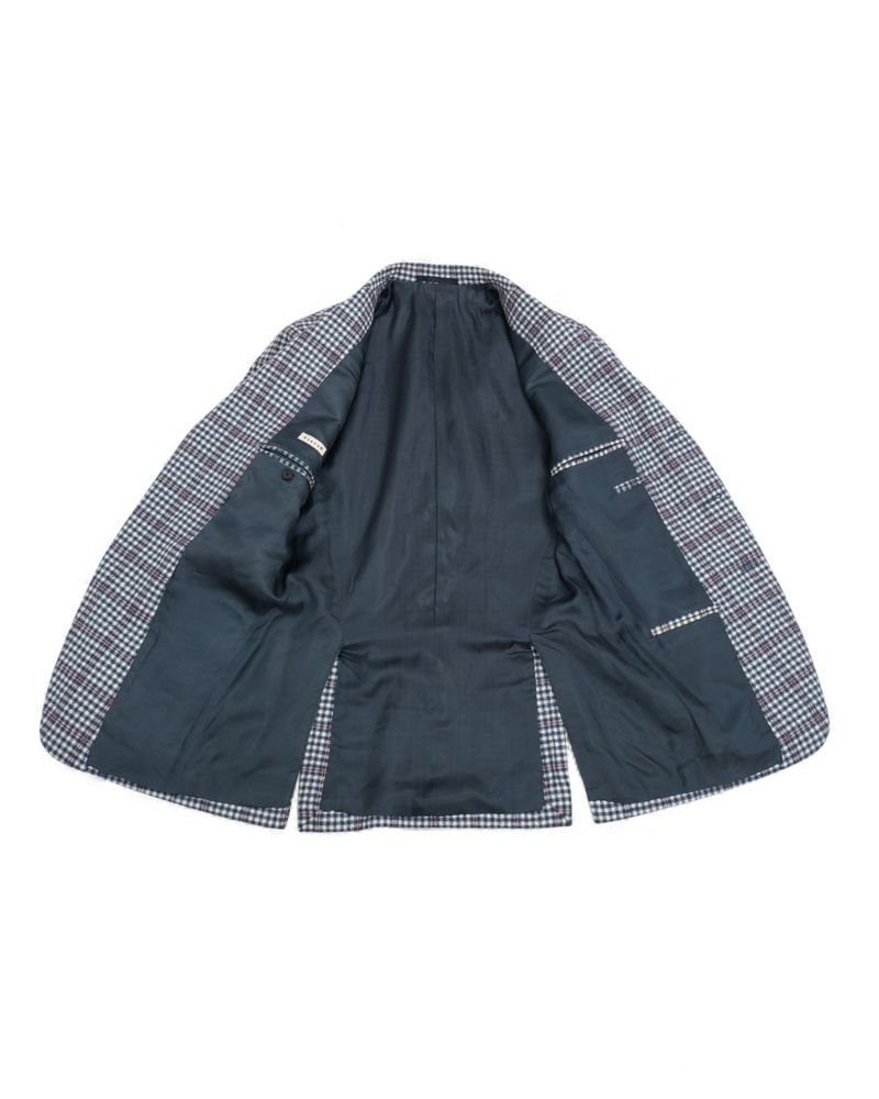 White/Navy Gingham Overcheck Sports Jacket