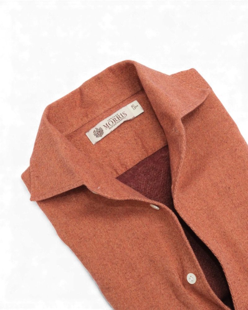 Rust One-piece Collar Flannel Shirt