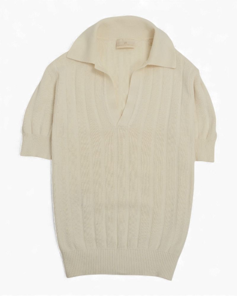 Off-White Ribbed Cotton Polo