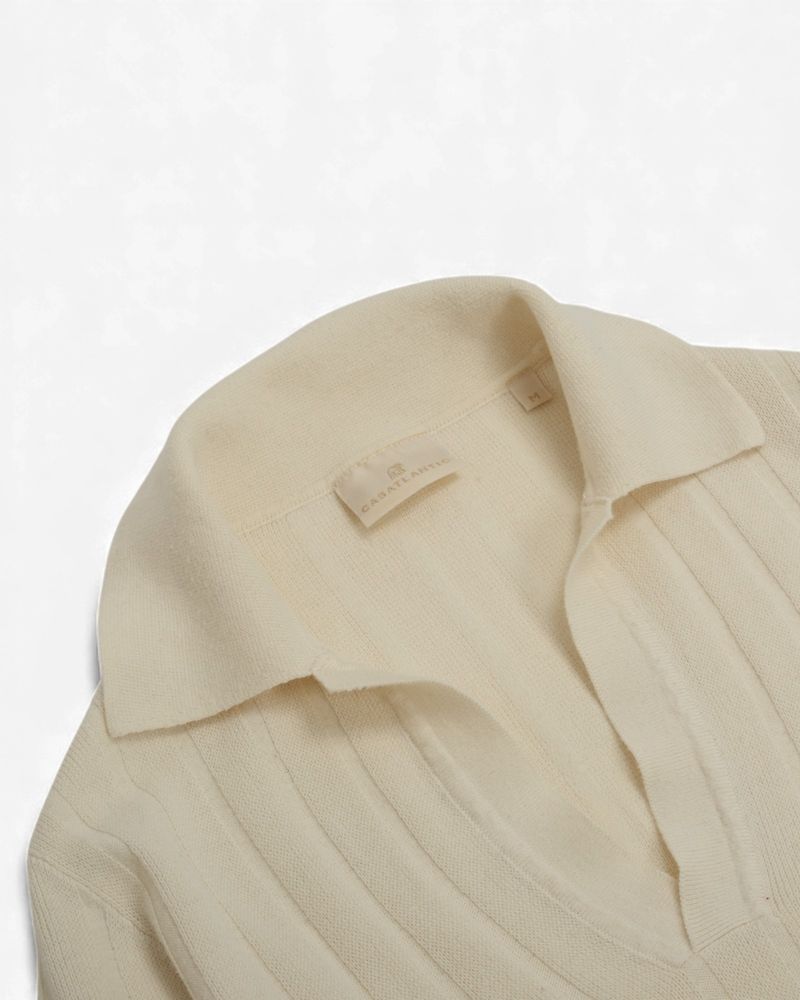 Off-White Ribbed Cotton Polo