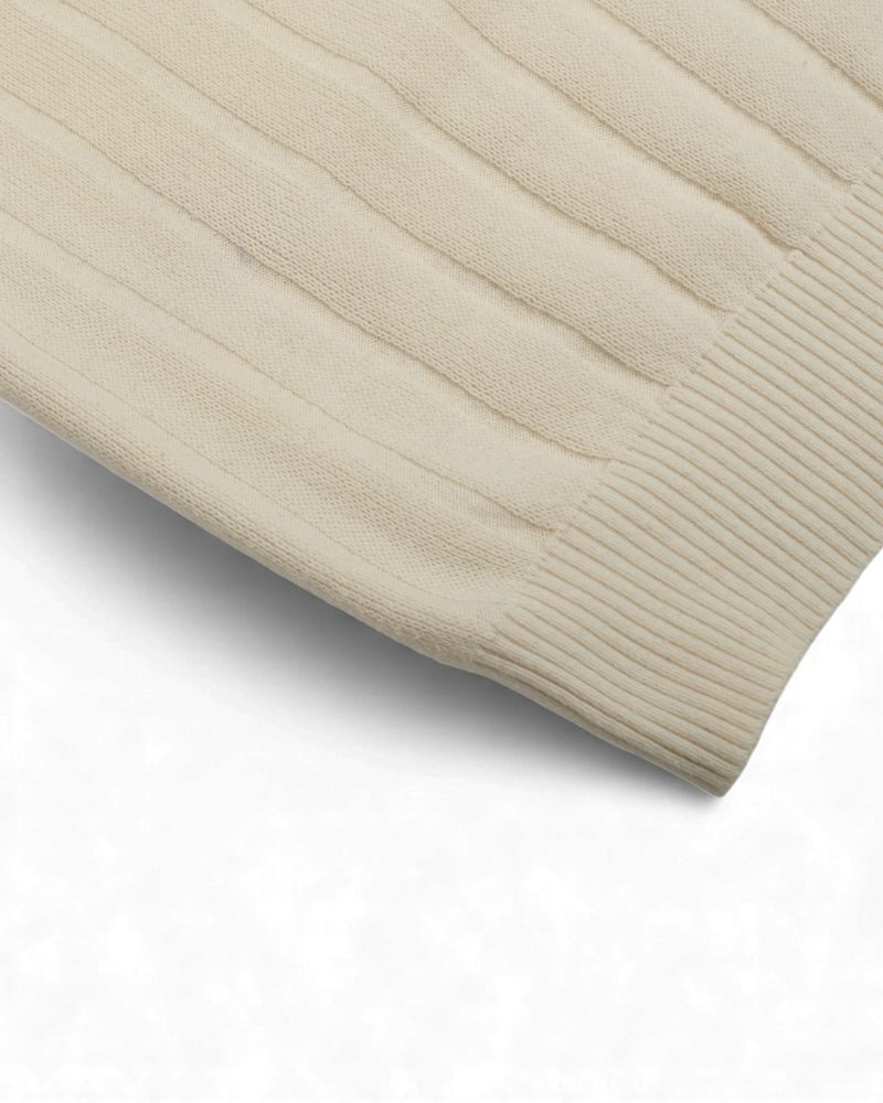 Off-White Ribbed Cotton Polo