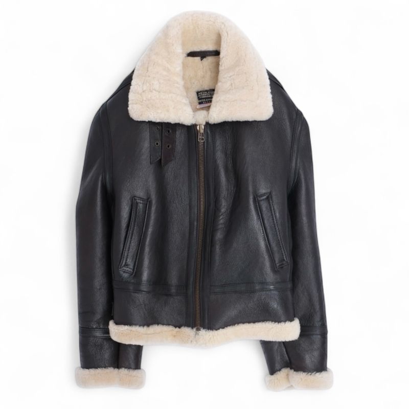 Dark Brown Shearling Flight Jacket