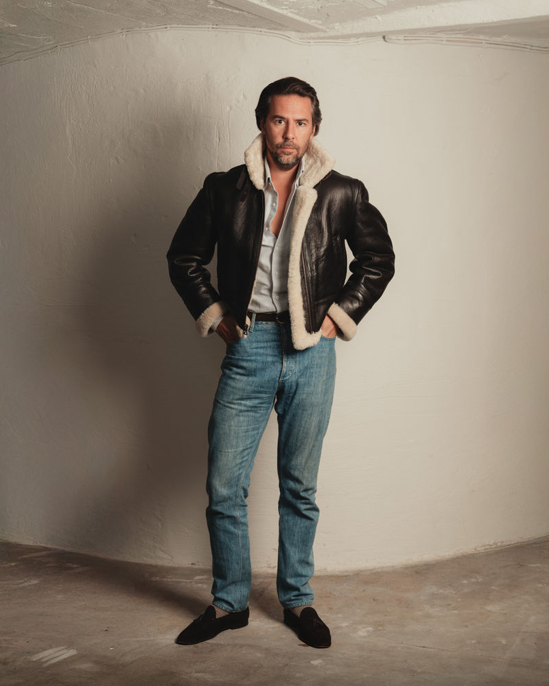 Dark Brown Shearling Flight Jacket
