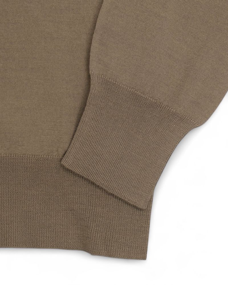 Beige Silk & Wool Polo