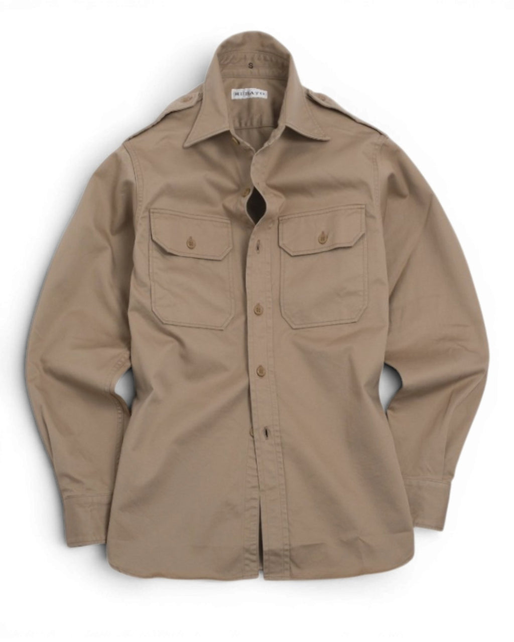 Khaki Cotton Uniform Shirt by Rubato