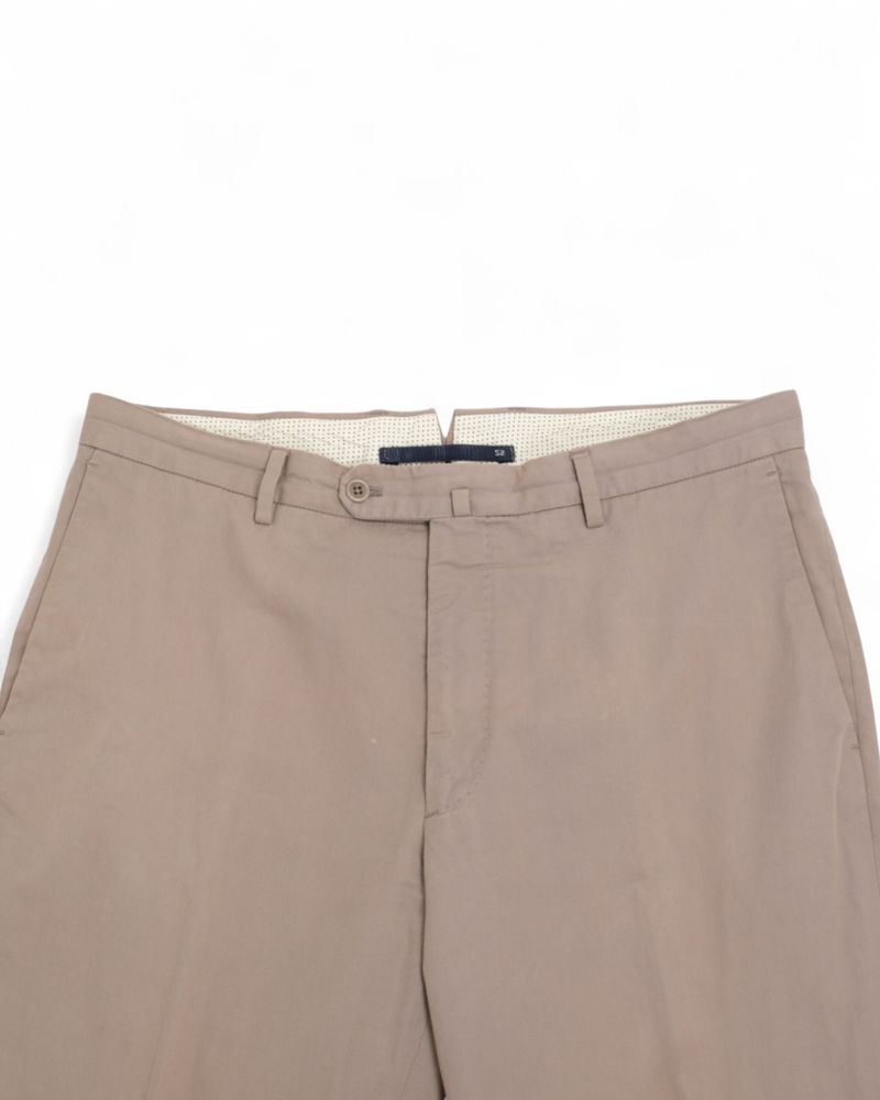 Stone High Rise Cotton Twill Trousers