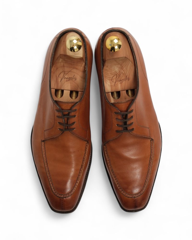 Cognac Split Toe Leather Derbies