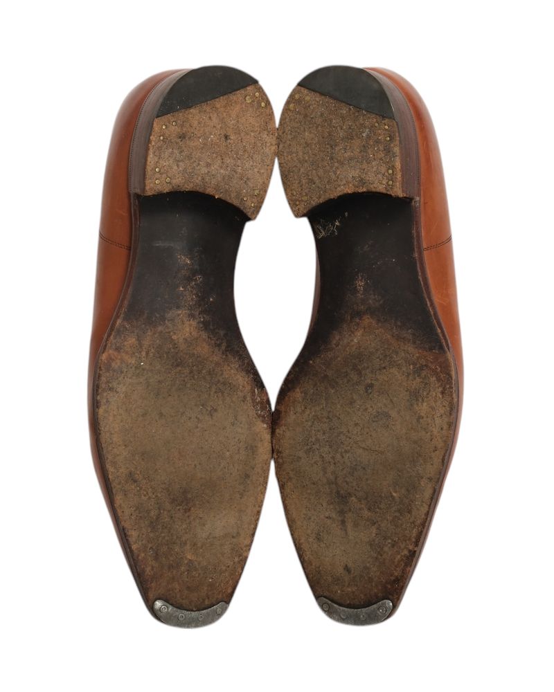 Cognac Split Toe Leather Derbies
