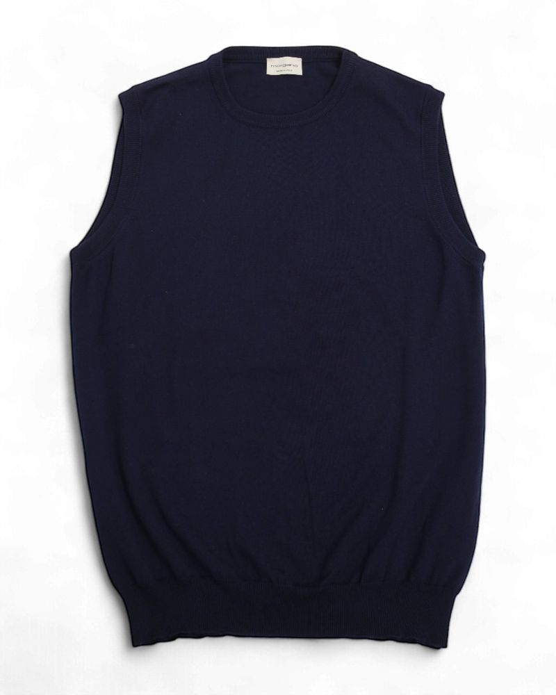 Navy Knitted Sleeveless Slipover