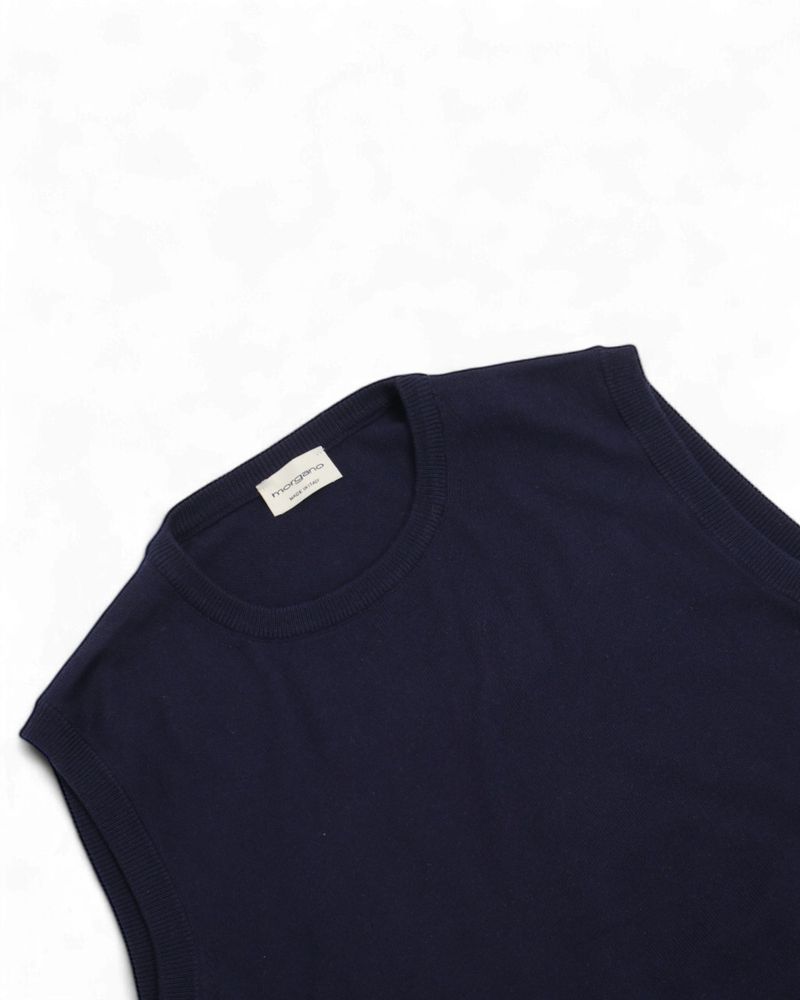 Navy Knitted Sleeveless Slipover