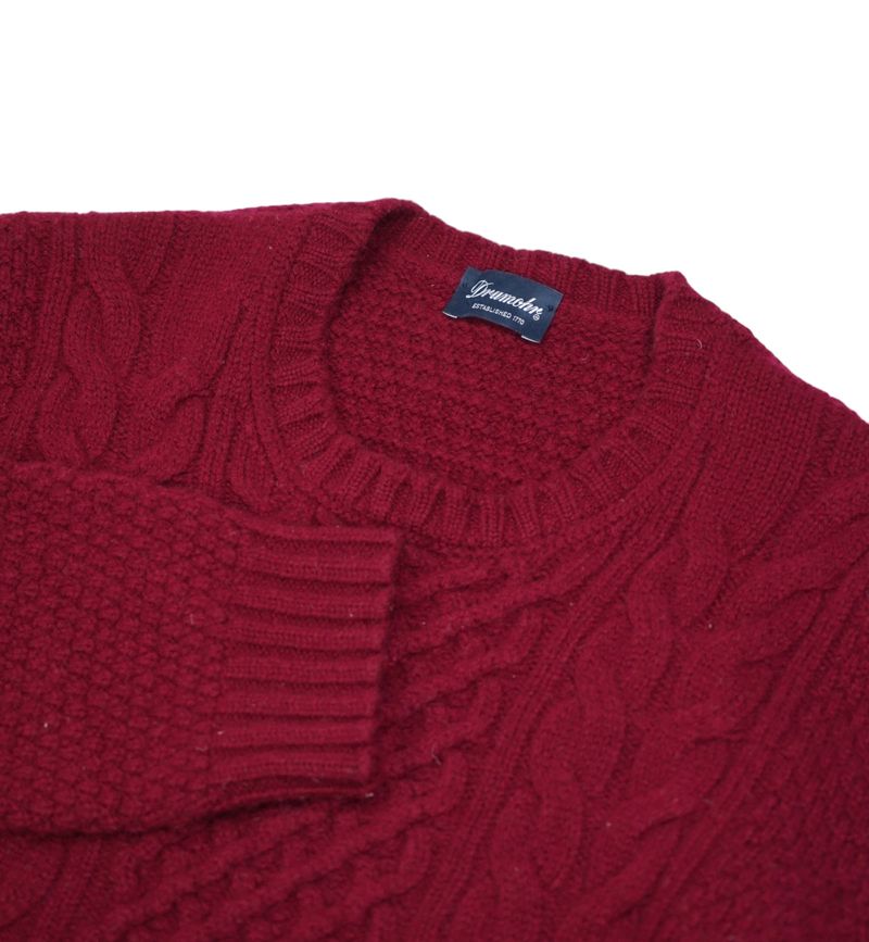 Wine Red Super Geelong Lambswool Crewneck
