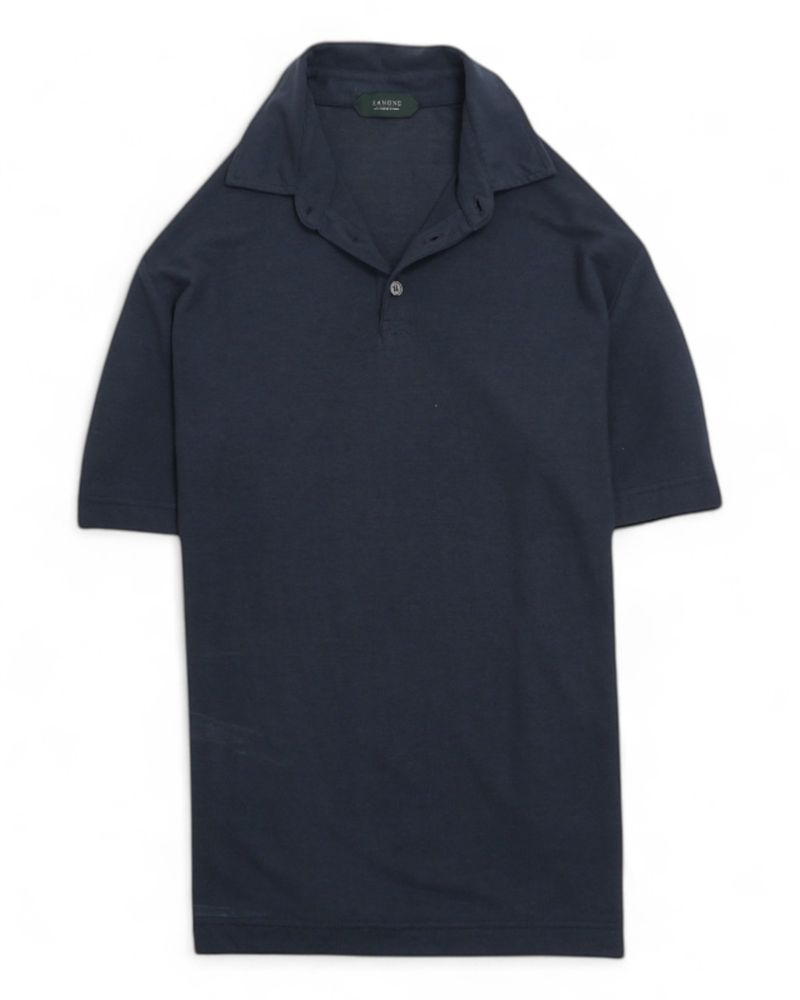 Navy Ice Cotton Short-Sleeve Polo