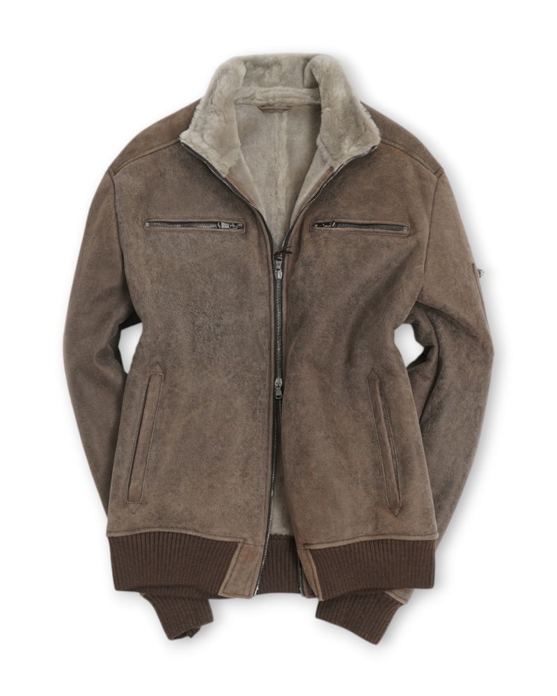 Brown Suede Shearling Jacket