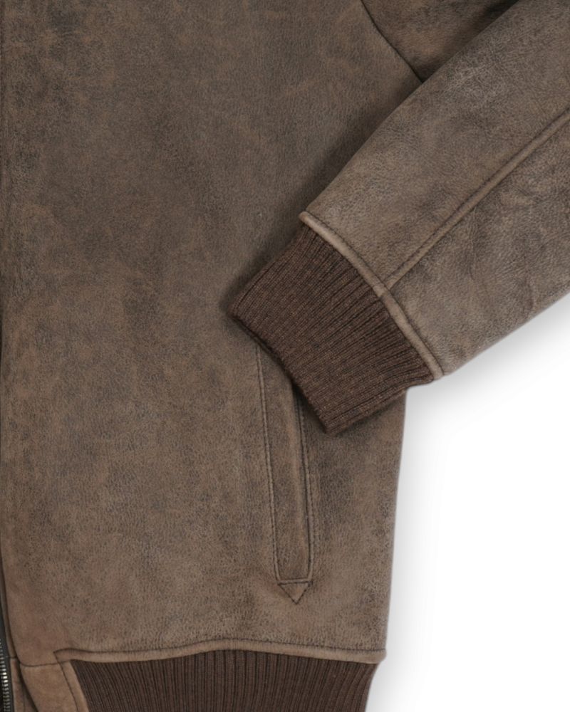 Brown Suede Shearling Jacket