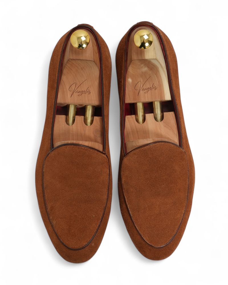 Brown Suede Belgian Loafers