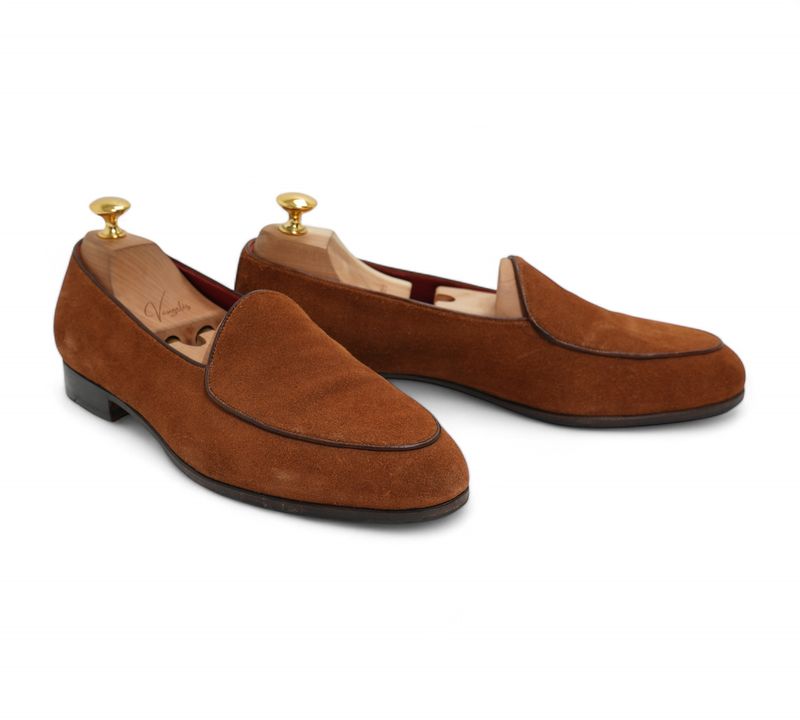 Brown Suede Belgian Loafers