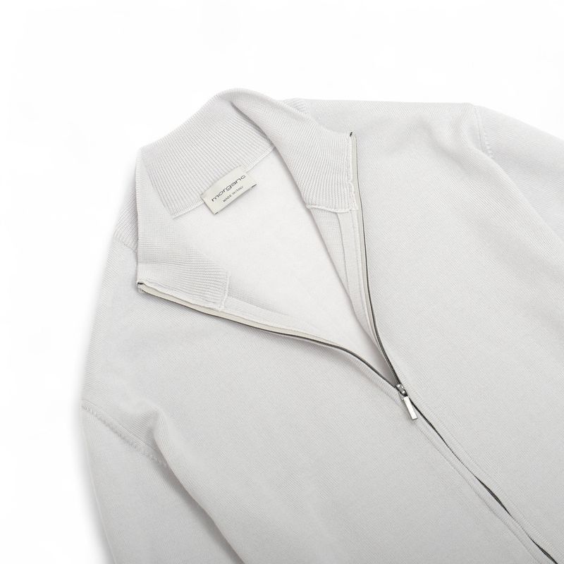 Ice Grey Merino Full-Zip Knit