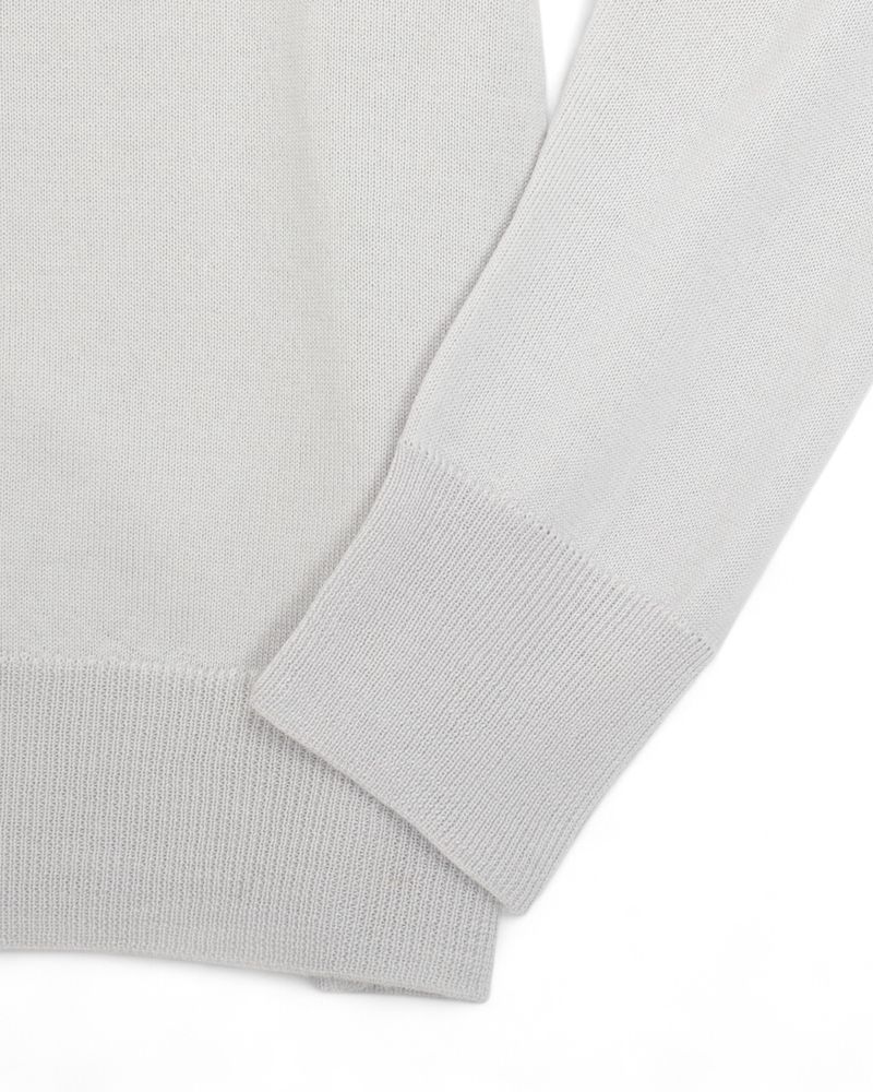 Ice Grey Merino Full-Zip Knit