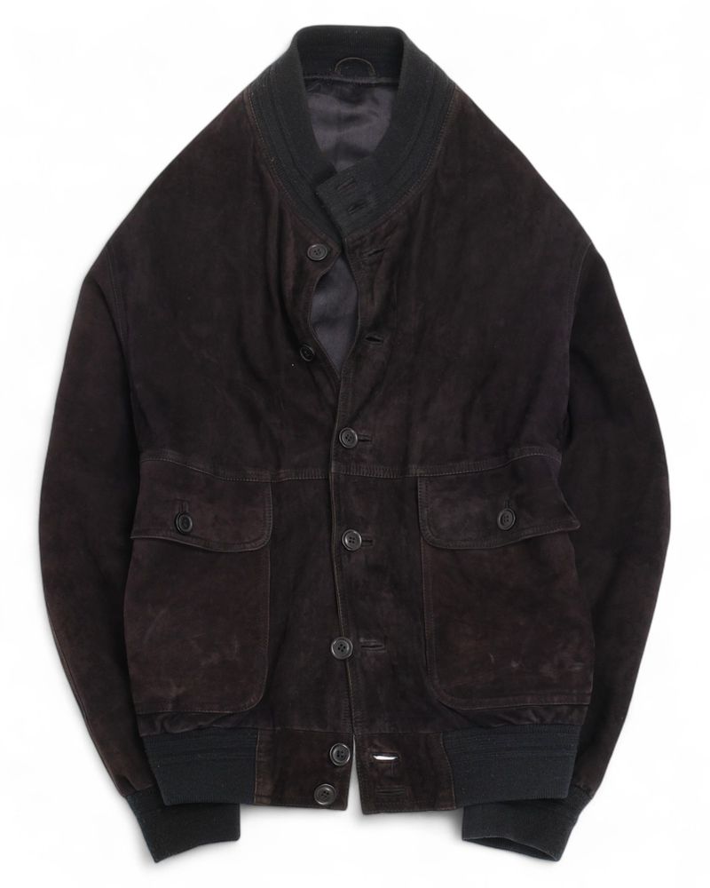 Faded Navy Suede Flight Jacket