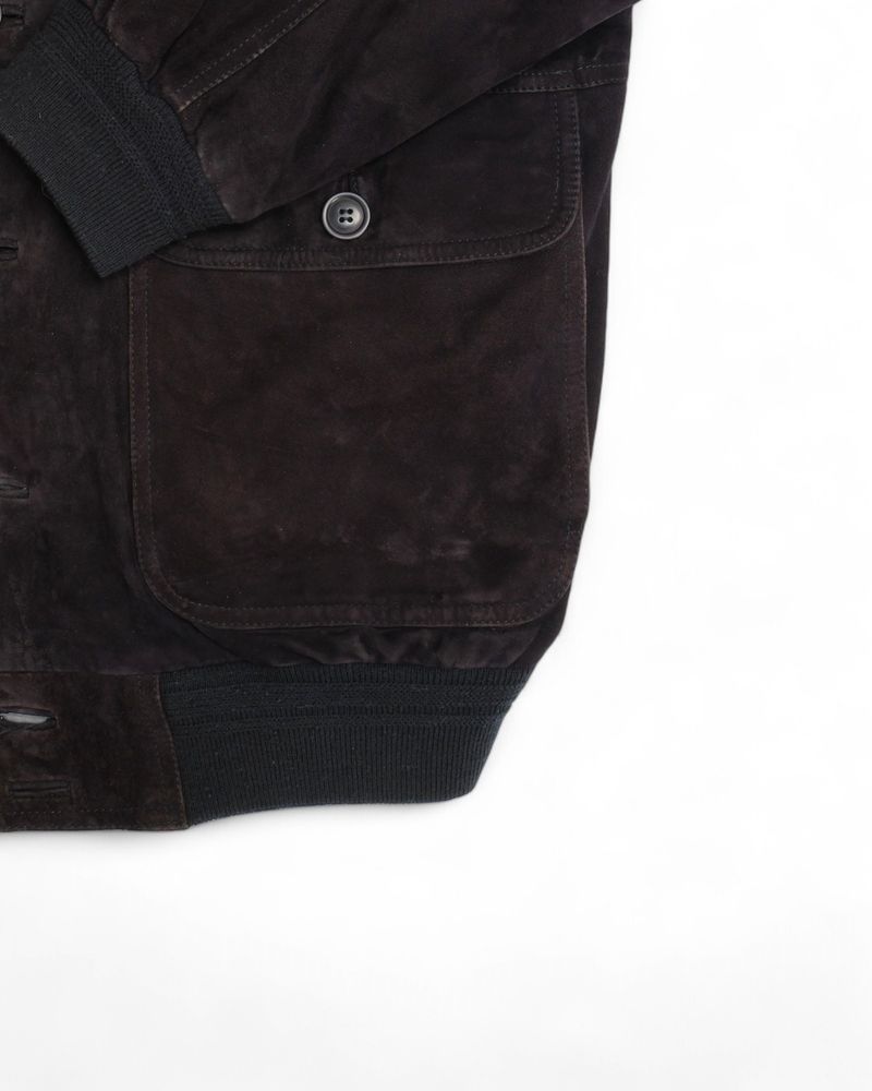 Faded Navy Suede Flight Jacket
