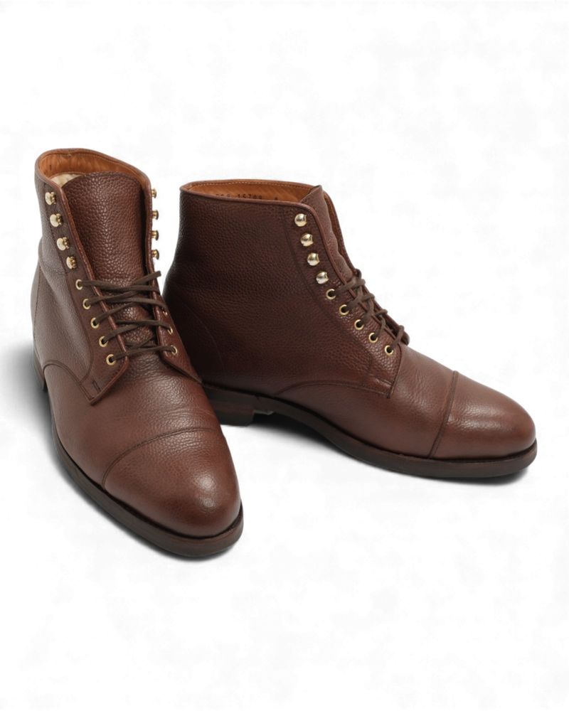 Brown Leather Winter Lined Lace-up Derby Boot