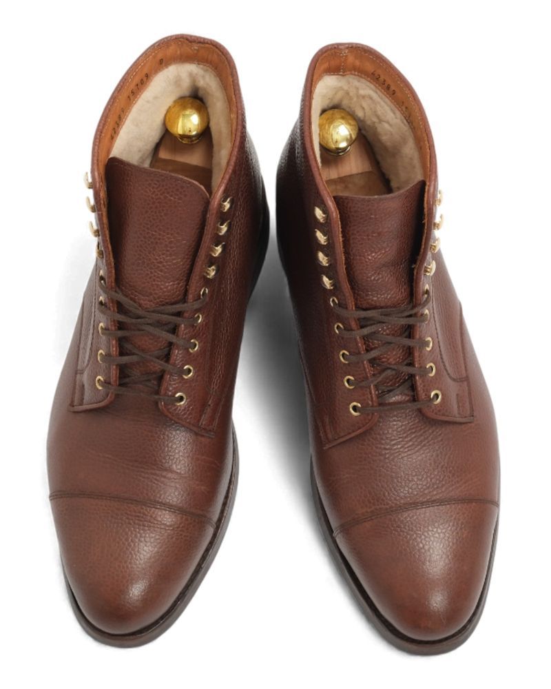 Brown Leather Winter Lined Lace-up Derby Boot
