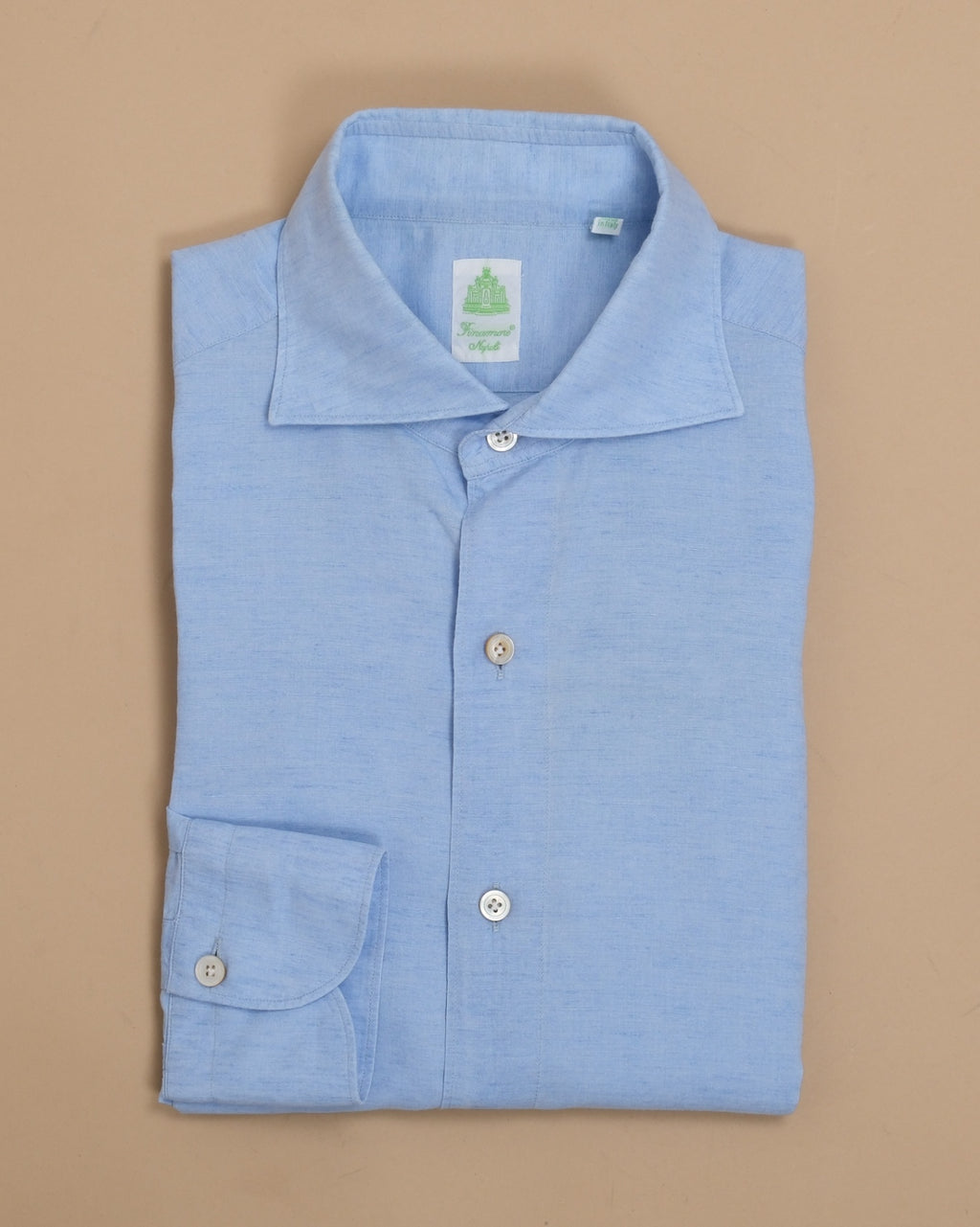 Light Blue Linen/Cotton Cutaway Shirt