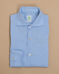 Light Blue Linen/Cotton Cutaway Shirt
