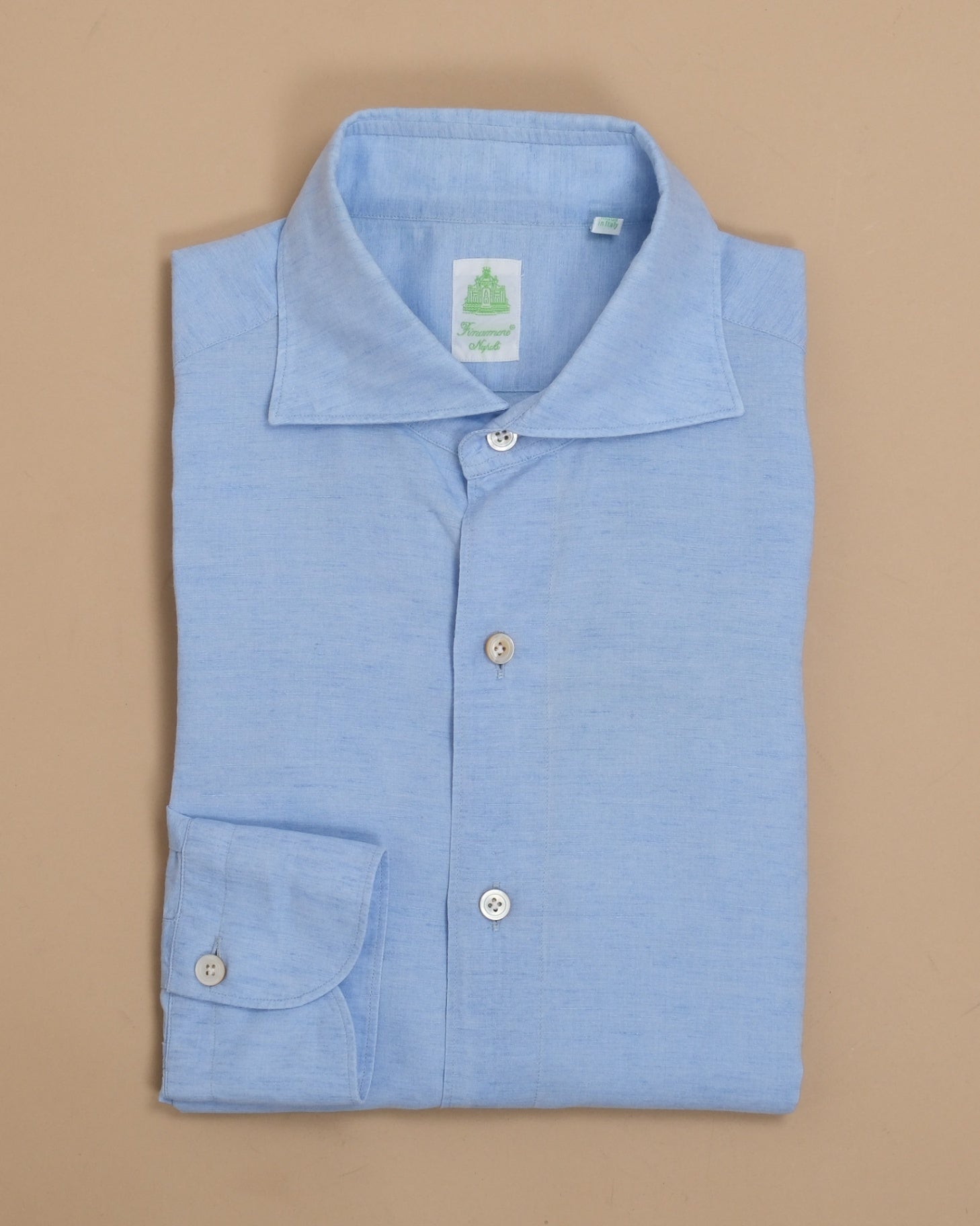 Light Blue Linen/Cotton Cutaway Shirt