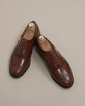 Light Brown Leather Wing-Tip Oxfords