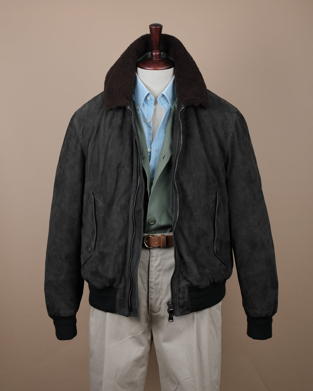 Liquirizia Goat Suede Flight Jacket